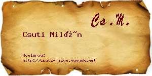 Csuti Milán névjegykártya