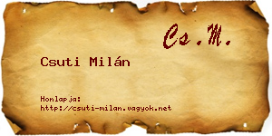 Csuti Milán névjegykártya